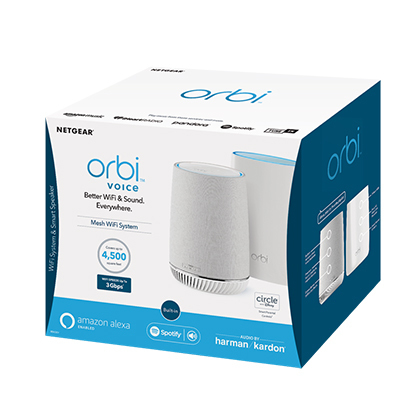 Netgear Orbi Mesh Wi-Fi System with Orbi Voice Smart Speaker