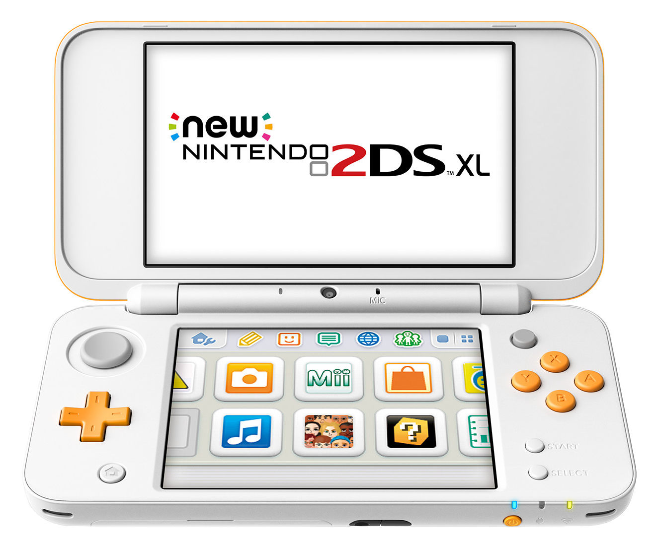 Nintendo 2DS XL Orange & White + 2 Games