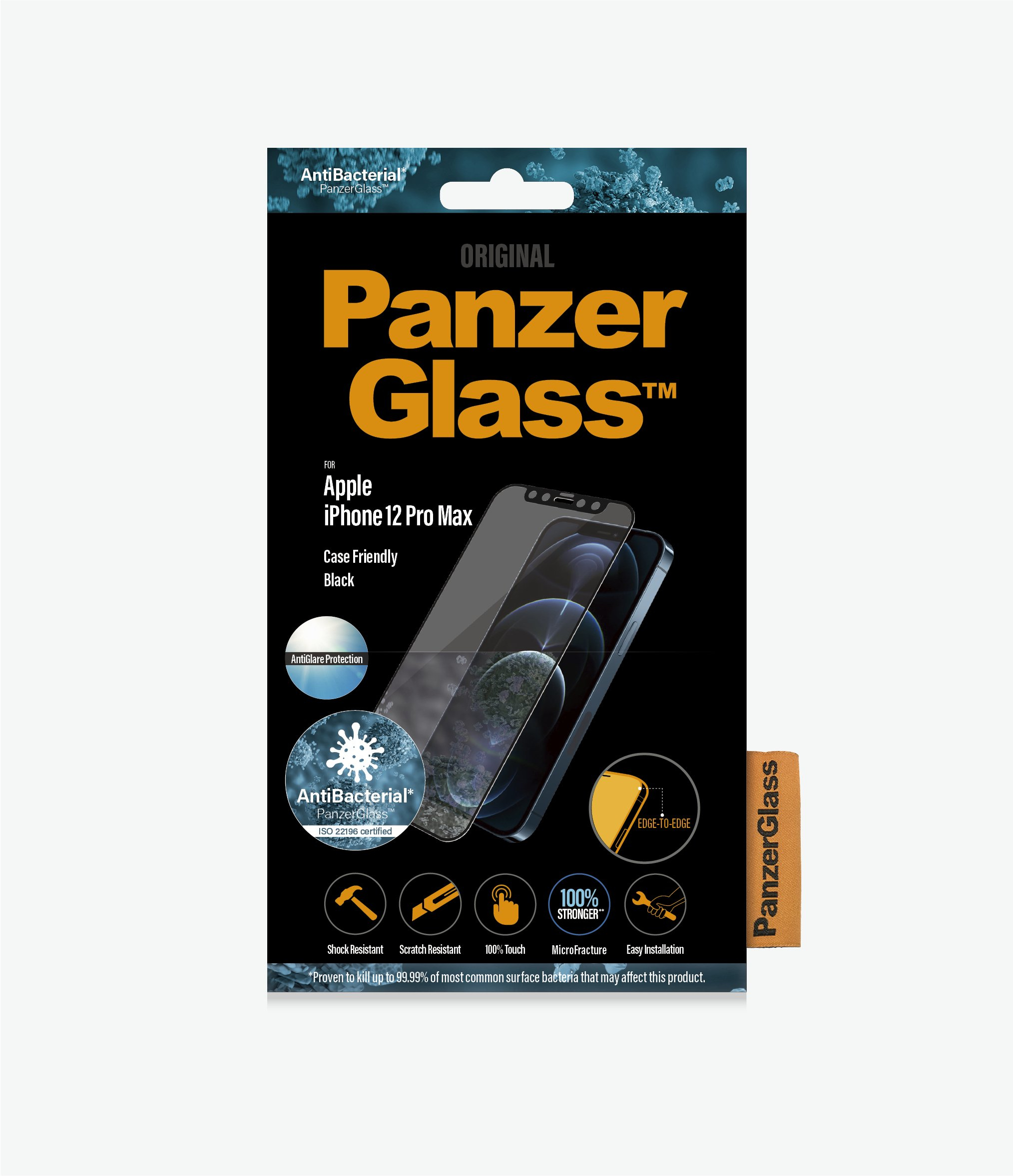 Panzer Glass CF Edge to Edge Black Frame Anti Glare for iPhone 12 Pro Max