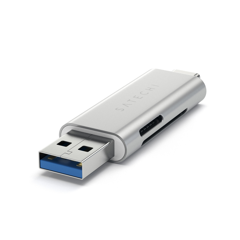Satechi Aluminum Type-C USB 3.0 & Micro/SD Card Reader Silver