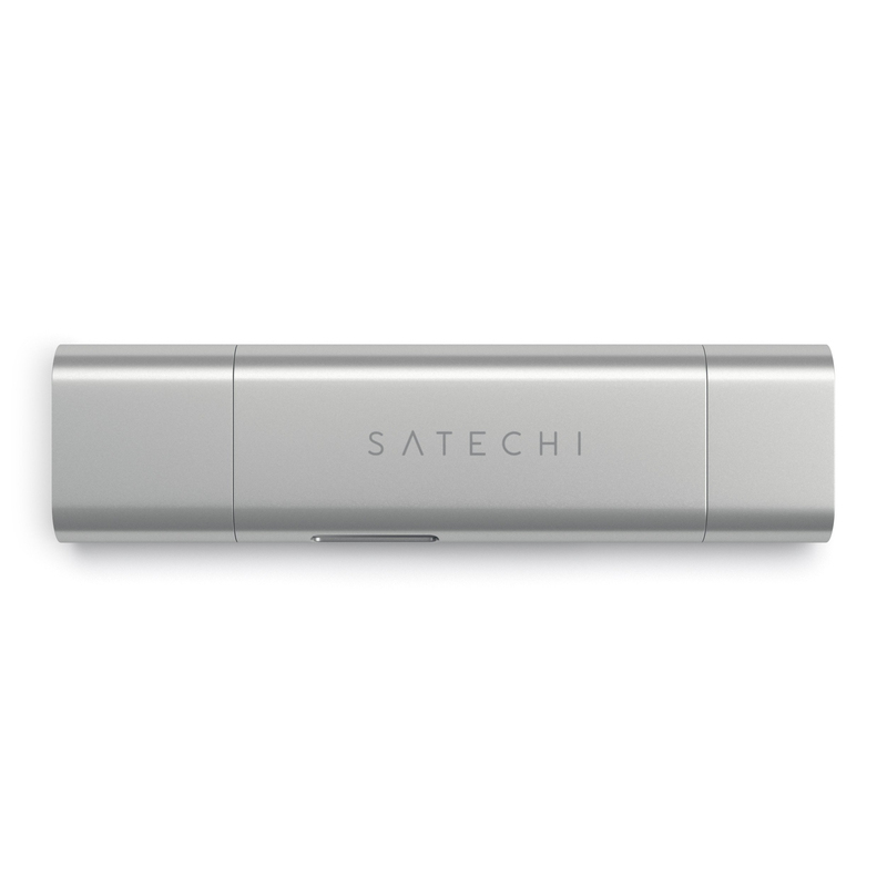 Satechi Aluminum Type-C USB 3.0 & Micro/SD Card Reader Silver