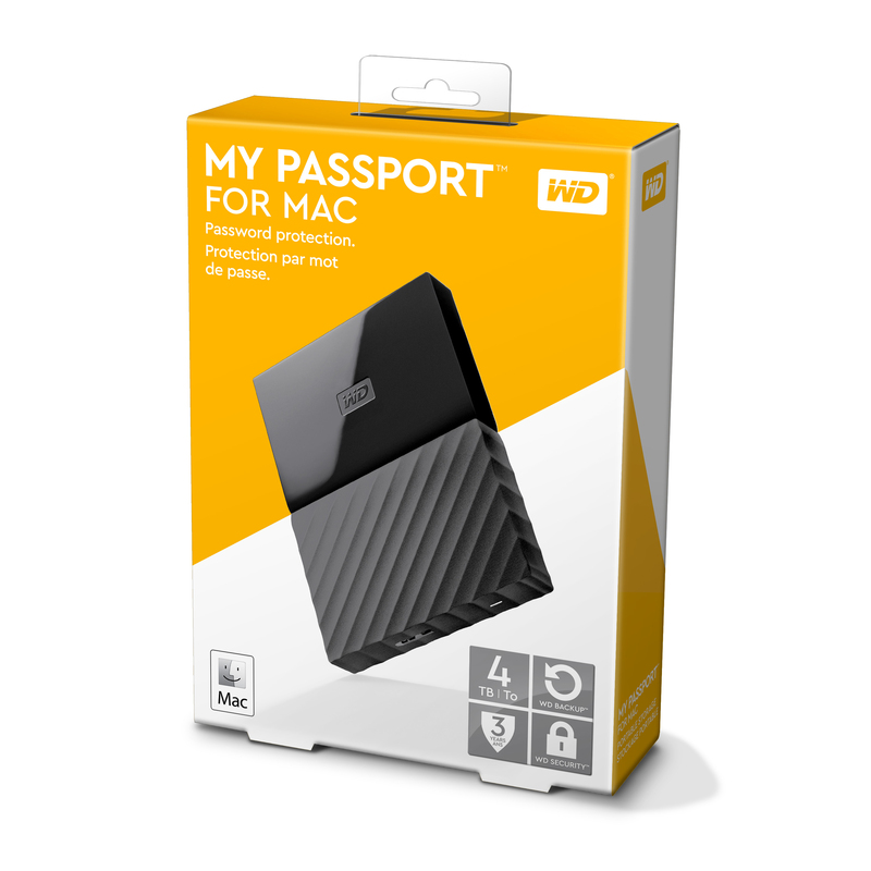 Western Digital My Passport 4TB Hard Drive Black for Mac