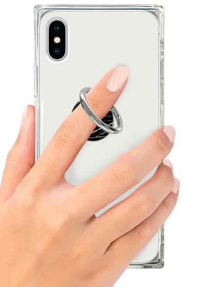 هاتف محمول/حلقة للهاتف المحمول أسود رخامي من تصميم ايديكوز، لون رخامي، حامل خفي من الستانستيل
