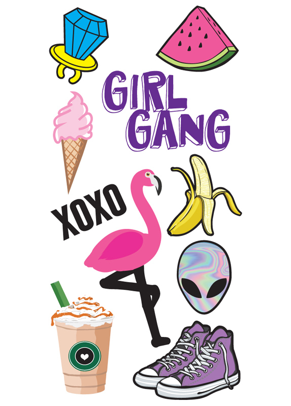 iDecoz Girl Gang Sticker Tags for Smartphones